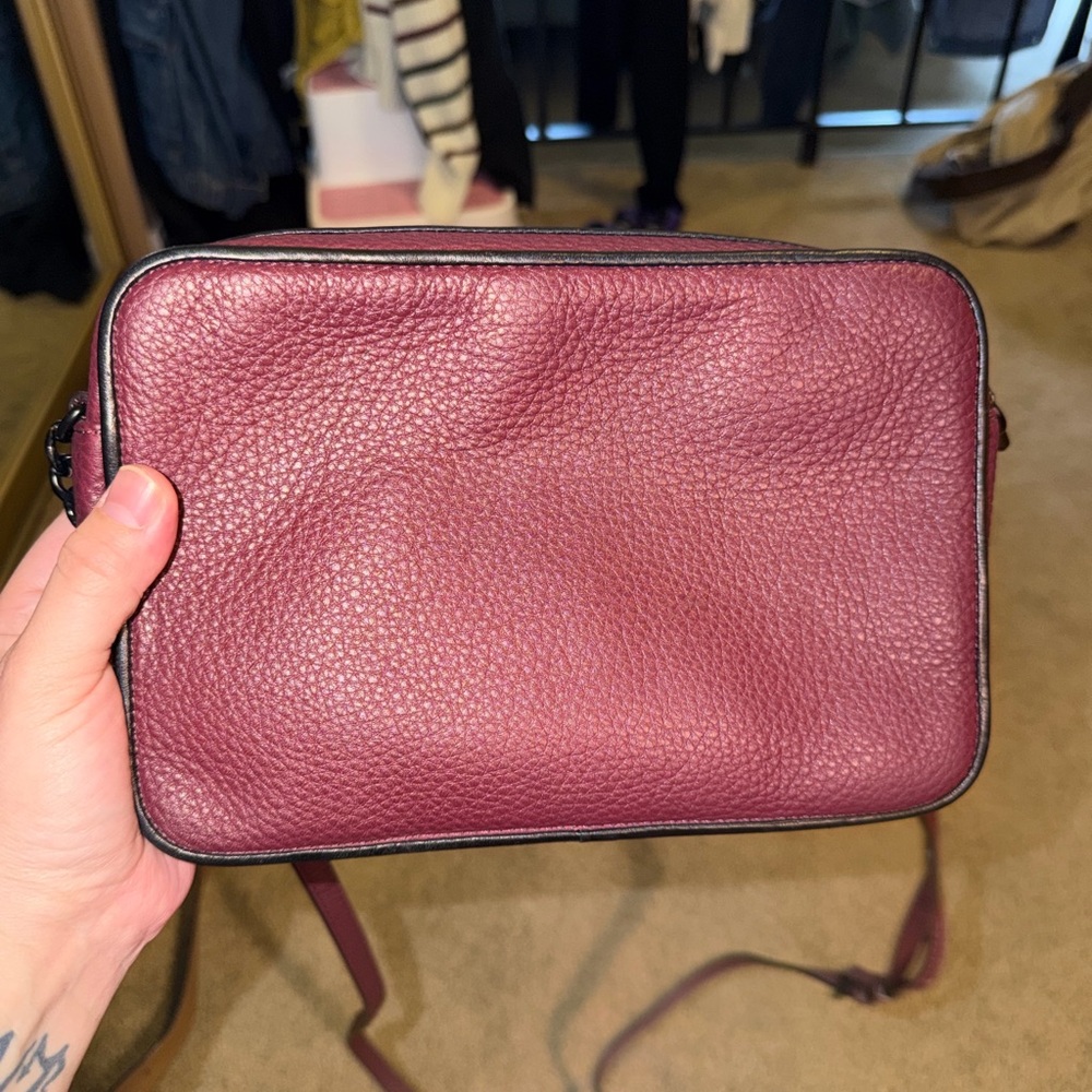 Michael Kors Plum Leather Crossbody Bag - Picture 10 of 11